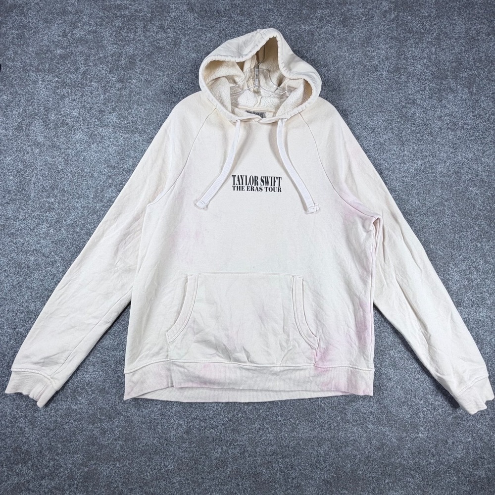 Taylor Swift The Eras Tour Official Pullover Hoodie Womens Cream Raglan Graphic